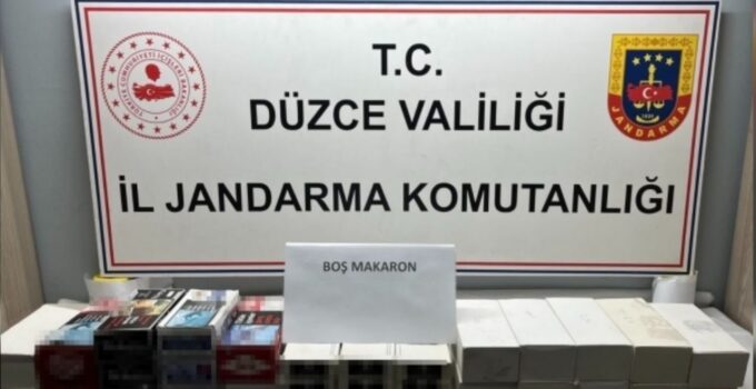 Düzce’de Kaçakçılık Operasyonu; 86 Bin Makaron Ele Geçirildi