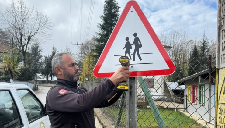 Kavakbıçkı Köyünde Trafik Güvenliği Çalışmaları Tamamlandı