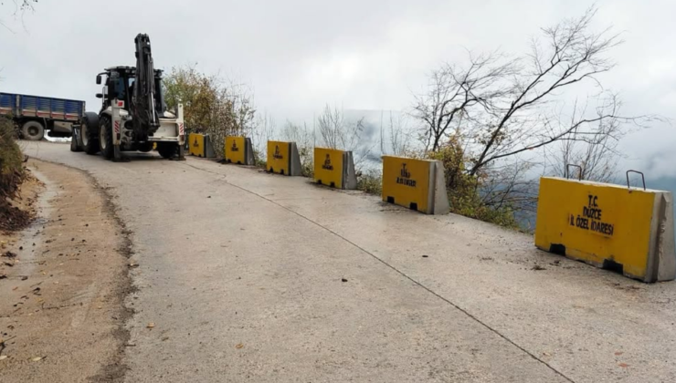 Uğur Köyü’nde Yol Güvenliği Bariyerleri Yerleştirildi