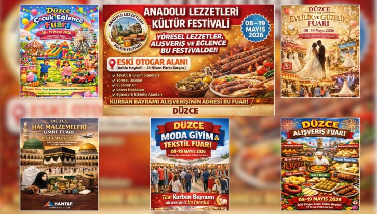 Düzce’de Büyük Fuar Heyecanı: İstanbul İndirim Çadırı’ndan Yöresel Lezzetlere Kadar Her Şey Var