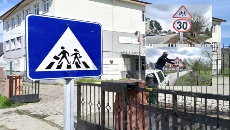 Köy Okulları Çevresinde 59 Yeni Trafik Levhası Yerleştirildi